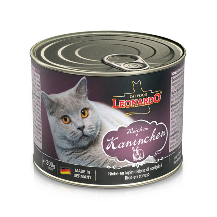 Леонардо Ексклюзив консерви для котів мясо кролика 200г 756114756114