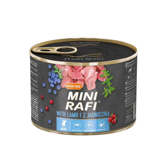 Dolina Noteci Rafi консерви mini для собак дрібних порід 185гр з ягням 383949, 303947
