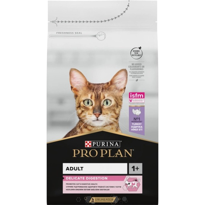 АКЦІЯ PRO PLAN Delicate Digestion з індичкою сухий корм для котів з чутливим травленням 1,5 кг