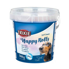Ласощі для собак Happy Rolls мякі з лососем відро 500г 31498