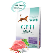 Optimeal з качкою для котів з ефектом виведення шерсті 4кг