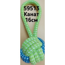 Канат кольоровий з петлею 16 см-іграшка для собак 16 см