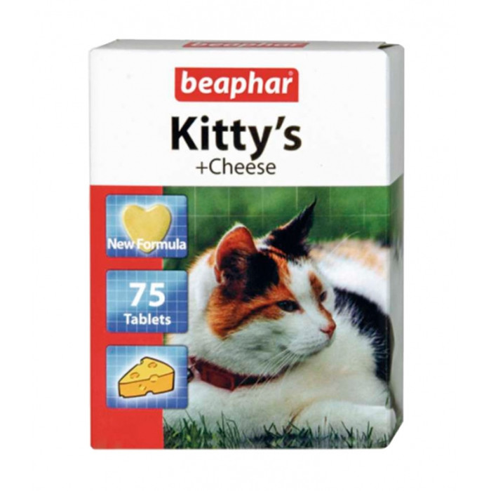 Kittys + Cheese-ласощі для кішок, зі смаком сиру 75 таблеток