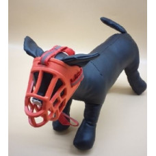 Намордник гумовий світловідбиваюча смуга 1 глибина 75см  діаметр 18-21см Червоний