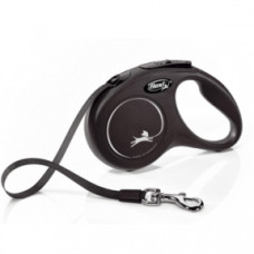 Рулетка Flexi Classic S-стрічка 5м до 15 кг Чорна, 5м до 15 кг