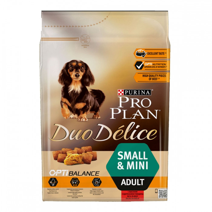 Акція Pro Plan Duo Delice Adult Small Mini сухий корм з яловичиною для собак 2,5 кг