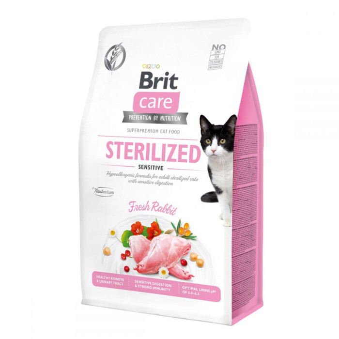 Brit Care Cat Grain-Free Sterilized Sensitive корм для стерилізованих котів з чутливим травленням 7кг