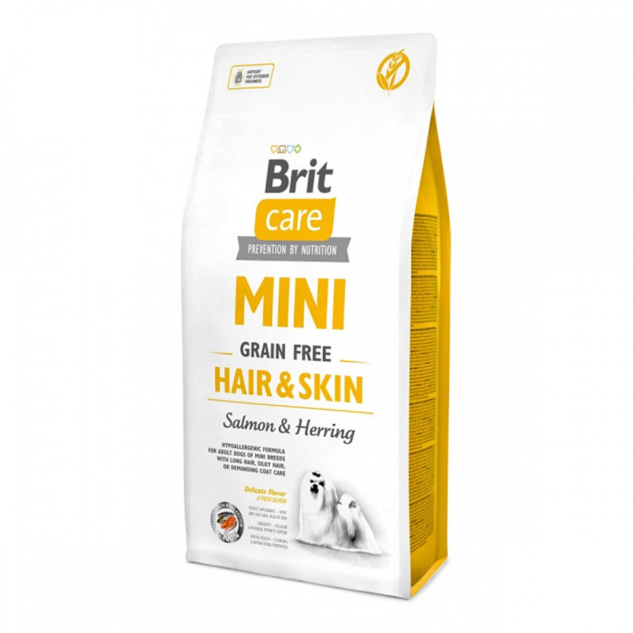 Brit Care Mini Hair Skin корм для малих порід собак 2 кг + 2 павуча Brit Care Dog Mini Fillet