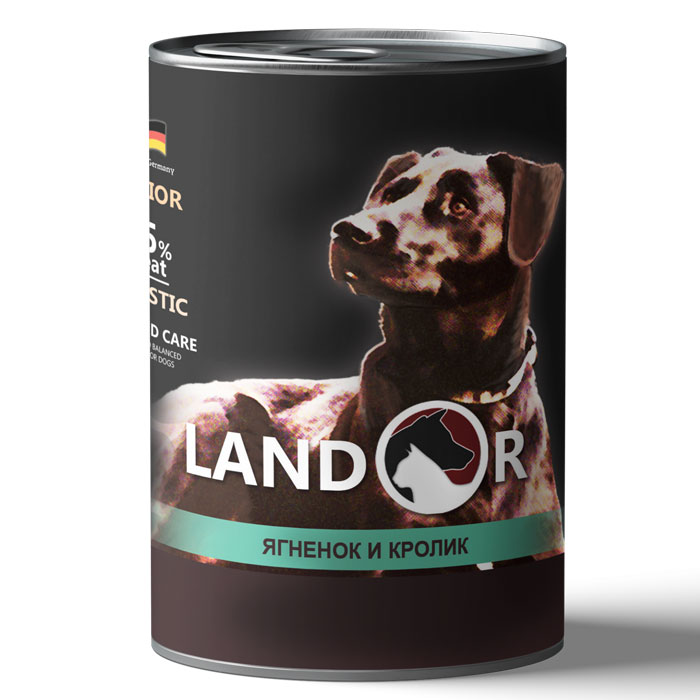 Landor консерва для літніх собак ягня з кроликом 400 г 539091