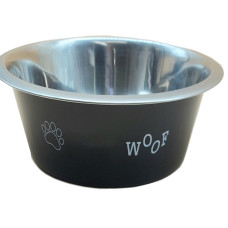 Миска для собак WOOF метал чорна d 25см 2600 мл