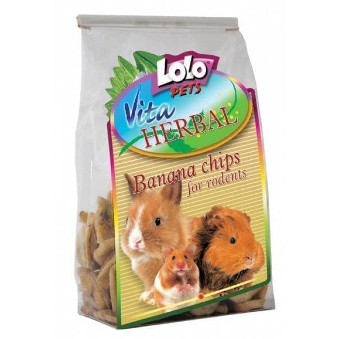 HERBAL для гризунів бананові чіпси 150 г Lolopets 74112