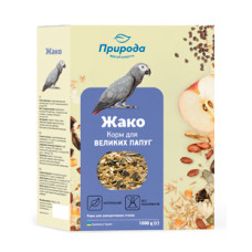 Корм для папуг Жако 1кг, Природа Жако 1кг Сузирье
