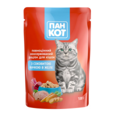ПанКот консерви для кішок качка в желе пауч 100г 141043140992